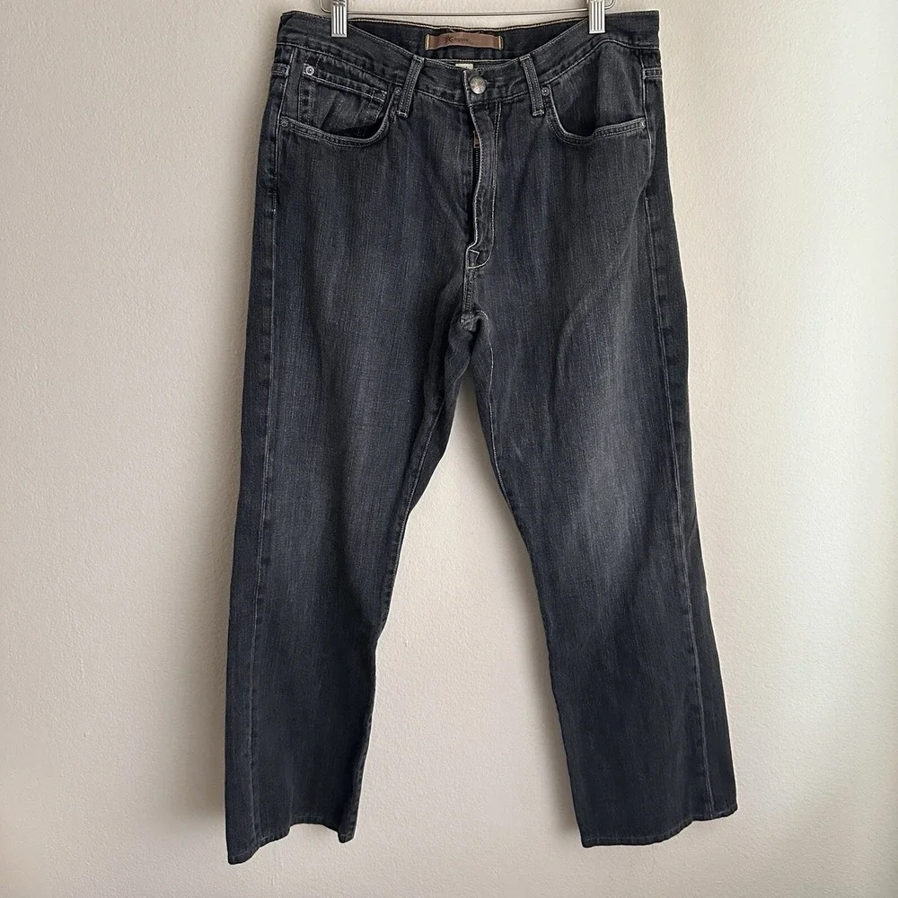 Agave Denim Jeans Mens 36 Black Straight Leg Dark Wash Casual Classic
